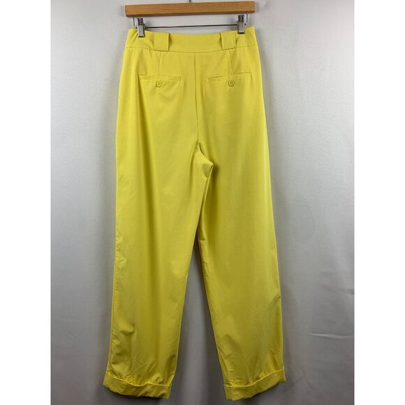 Tanya Taylor Womens Yellow Tailored Pants Size 6 - Picture 4 of 8